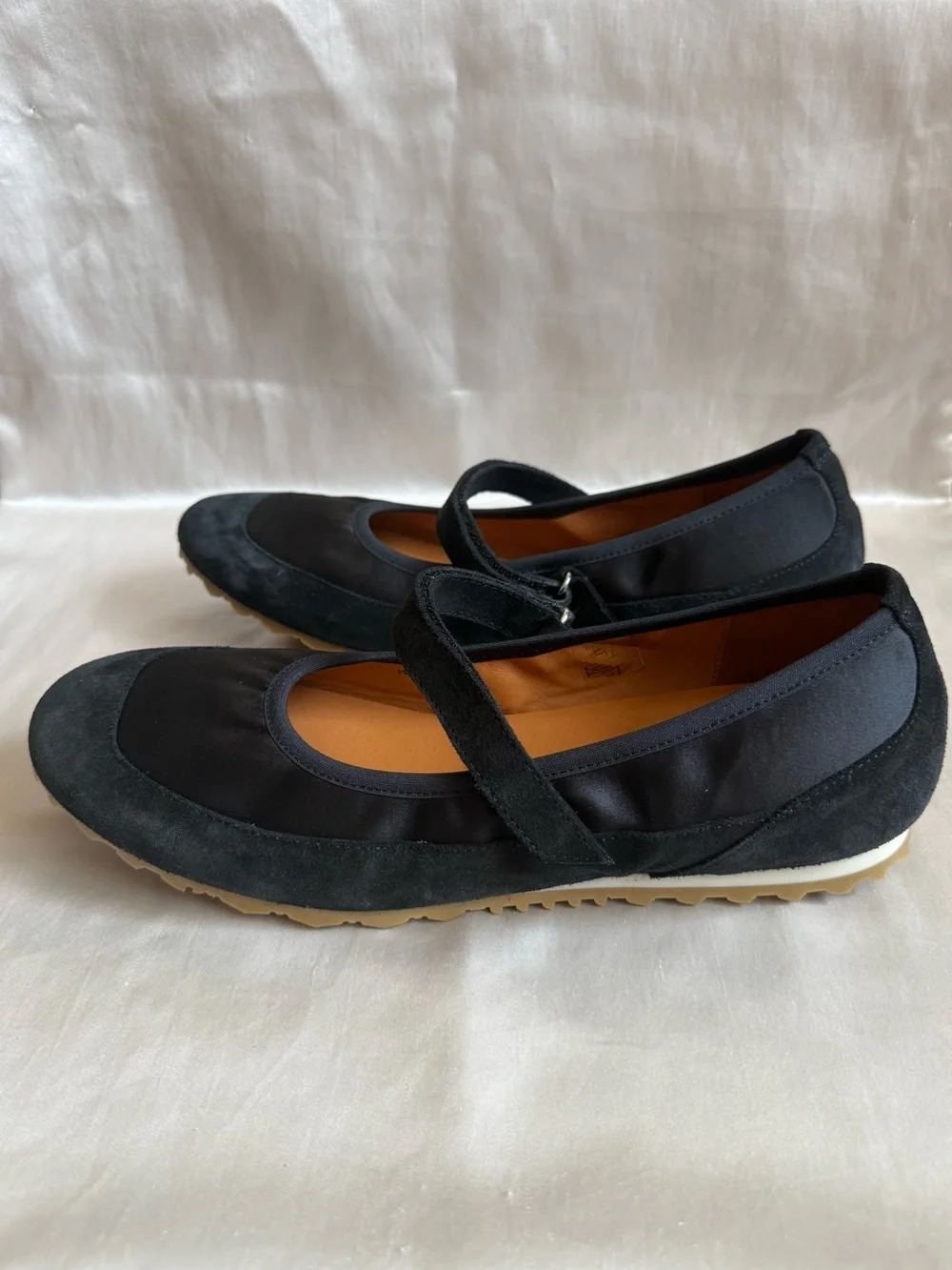 Maeve Anthropologie Black Ballet Flats with Suede Toe